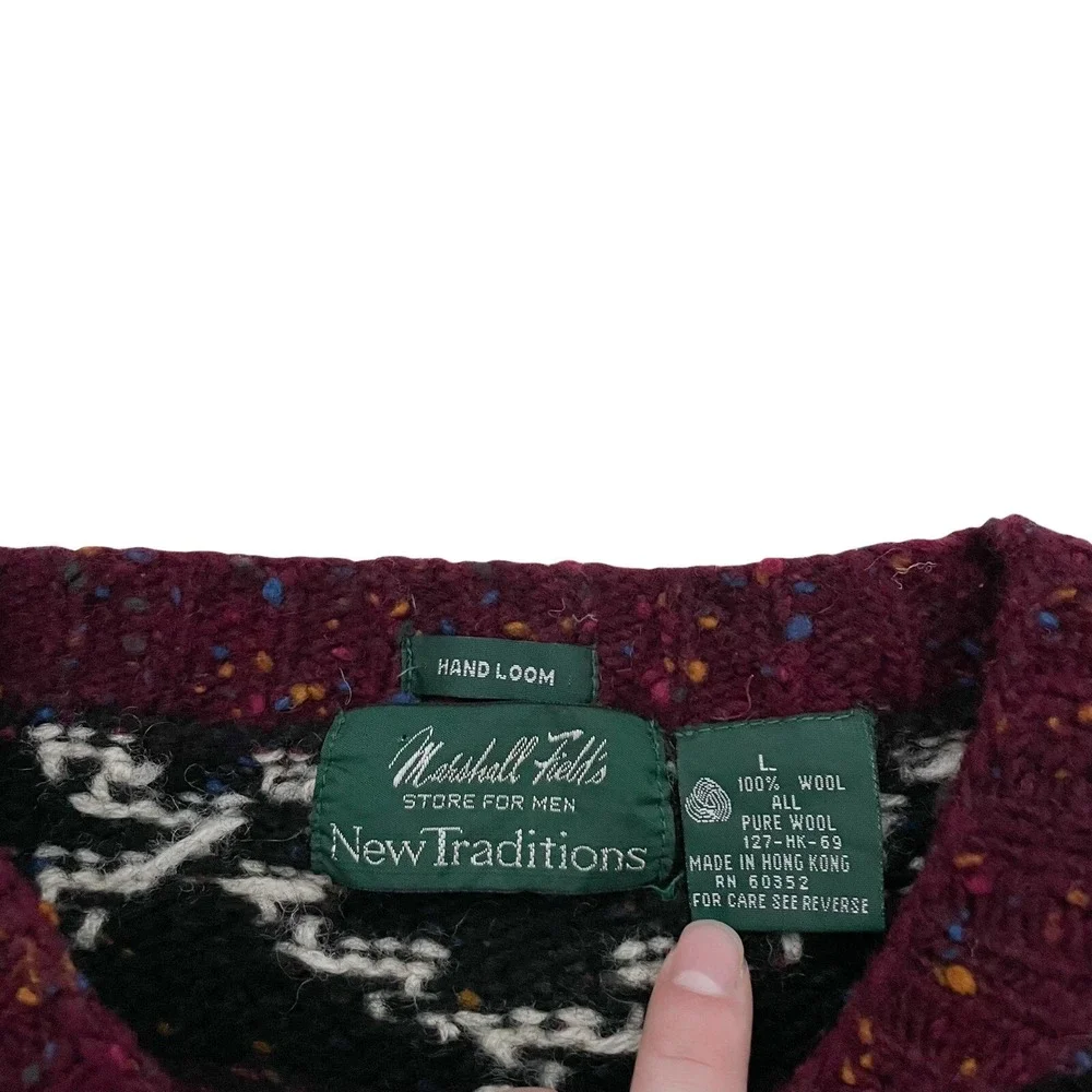 Vintage Marshall Field's Wool Sweater Men's Large - Hand Loom